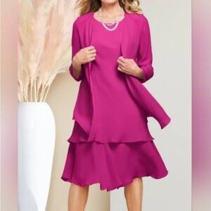 Draper’s & Damons Women’s Pinkberry Dress & Jacket Set